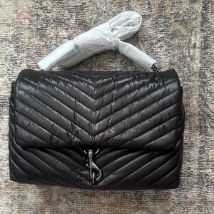 Rebecca Minkoff Medium Eddie Black Quilted Women's Bag.